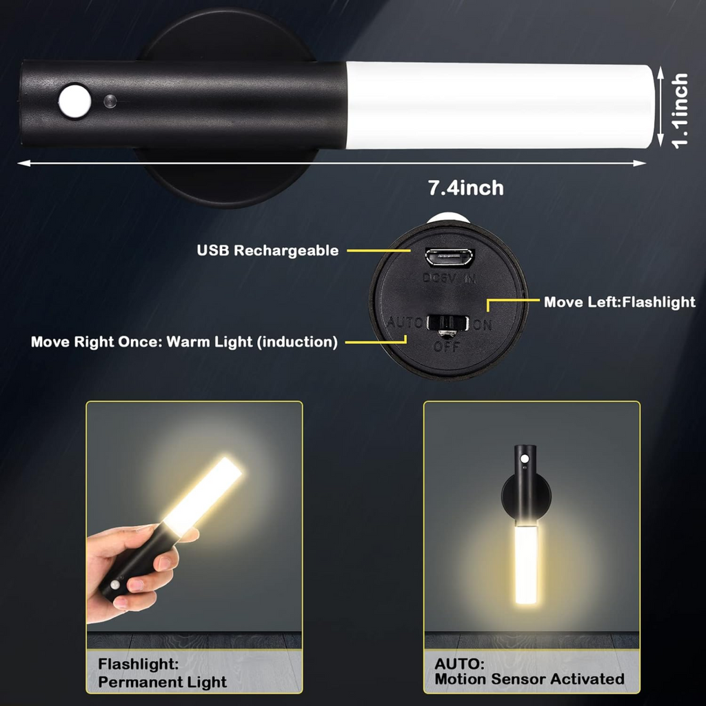 Lampara LED Sensor Movimiento USB Imán
