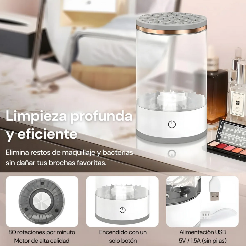 Limpiador Brochas Maquillaje USB Pinceles