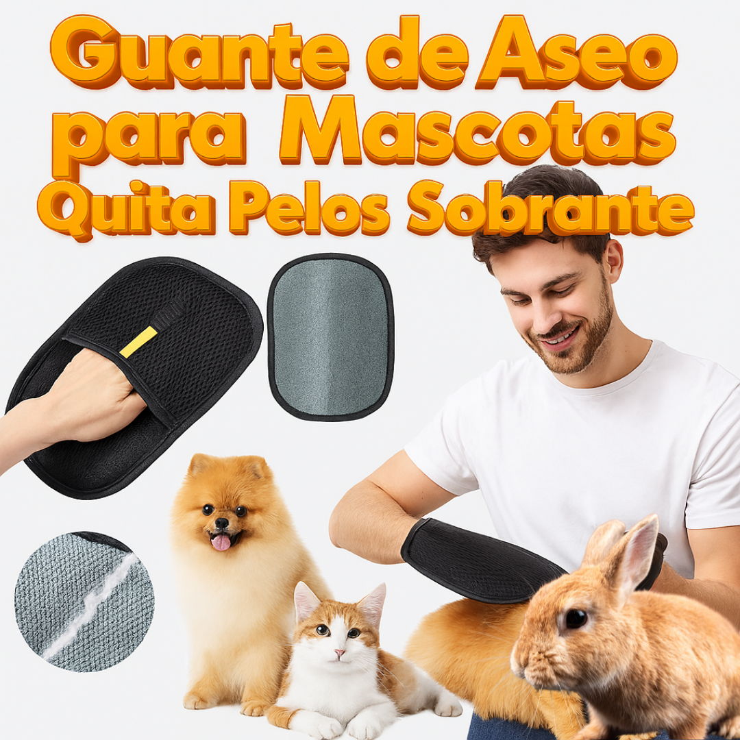 Pack Limpieza Mascotas 🐶 Cepillo + Guante de Aseo