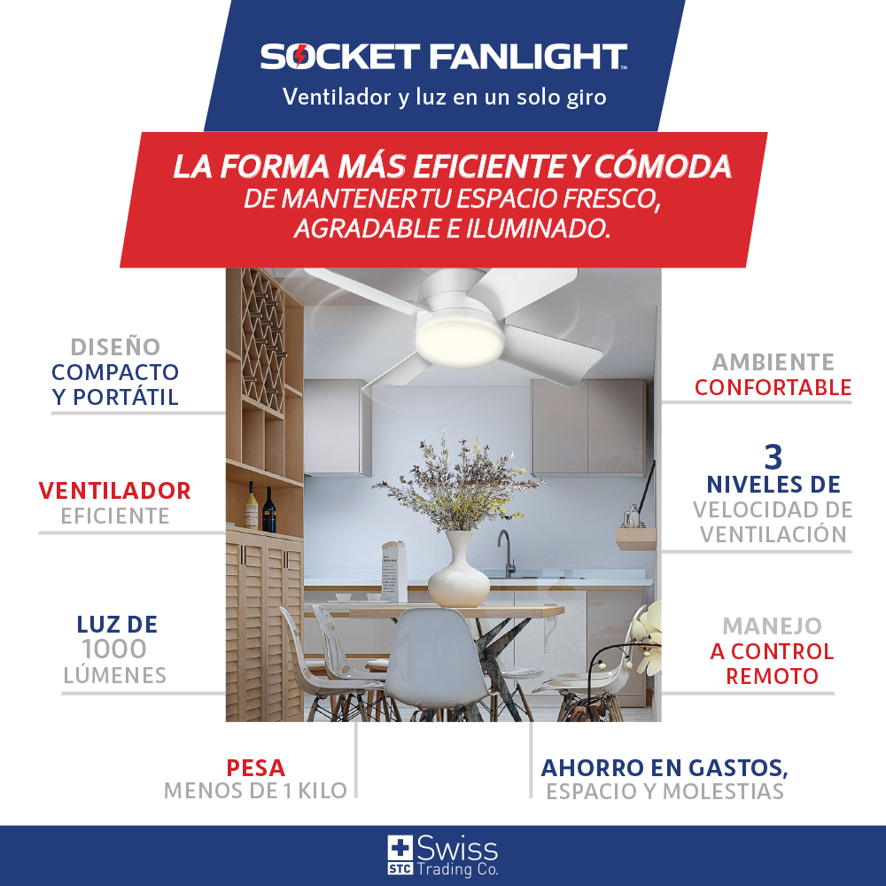 Socket Fanlight Ventilador con luz VN