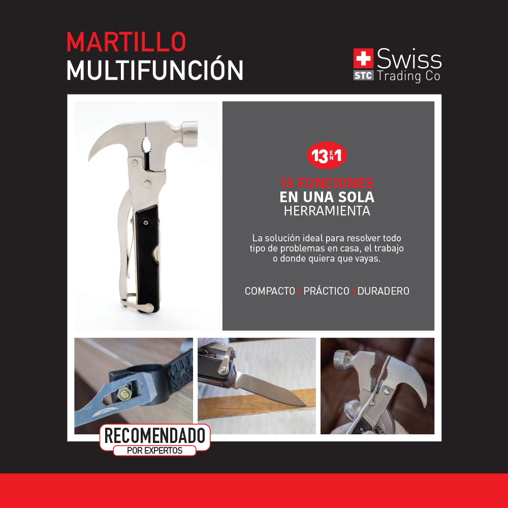 Martillo Multifunción 13 en 1 Compacto