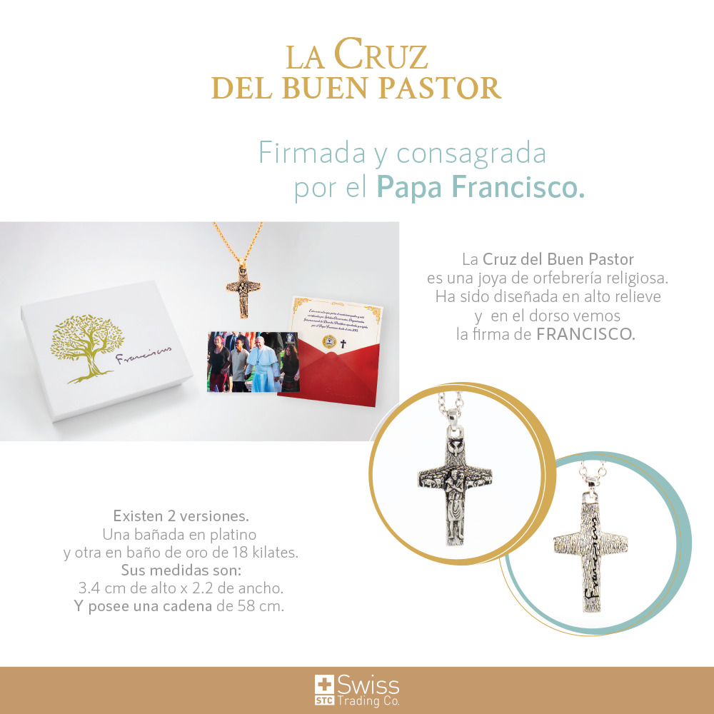 Cruz Buen Pastor Platino