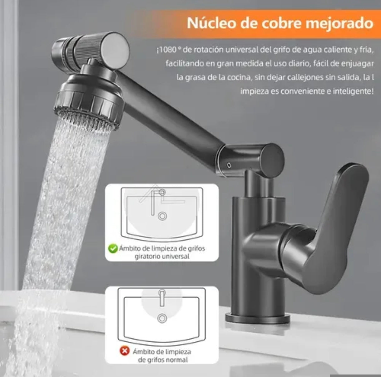 Grifo Lavado Rotación 360 Multifuncional