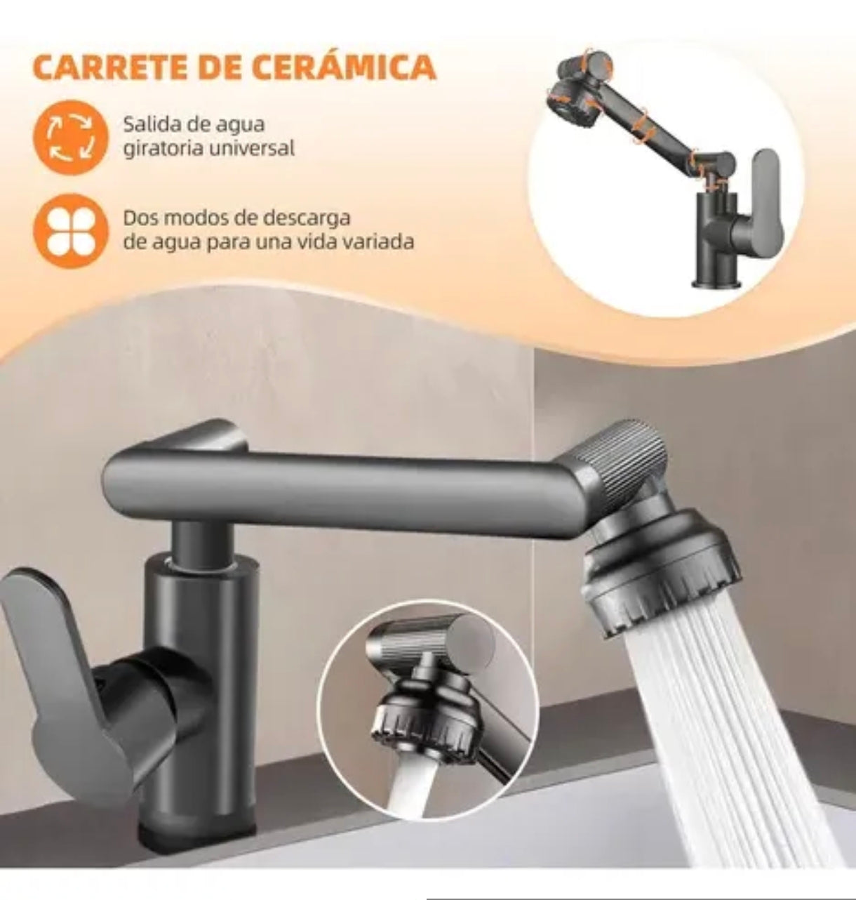 Grifo Lavado Rotación 360 Multifuncional