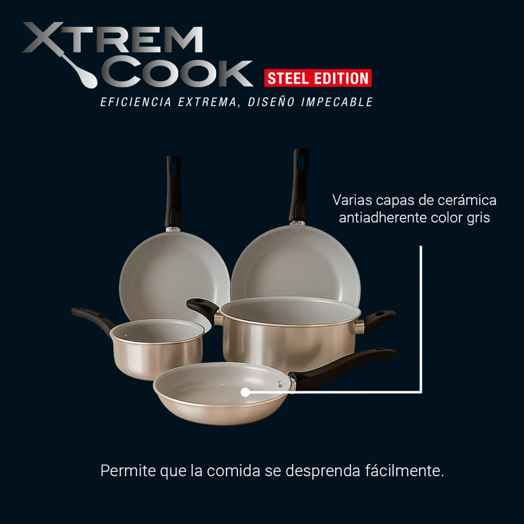 Batería de Cocina Xtrem Cook Steel 4 Pz