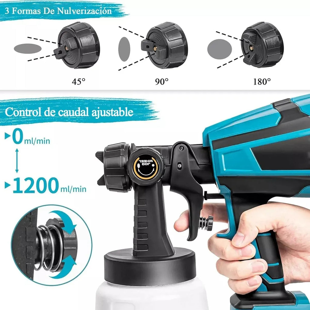 Pulverizador Pintura Inalámbrico Batería