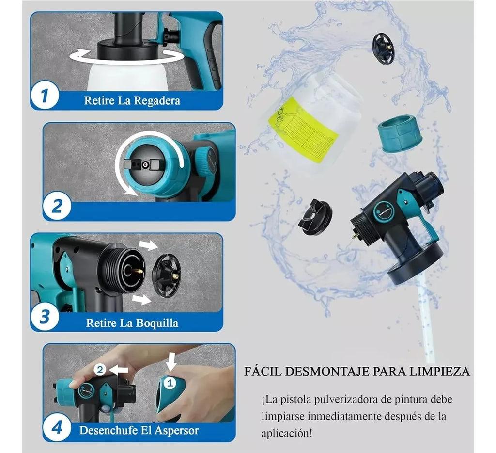 Pulverizador Pintura Inalámbrico Batería