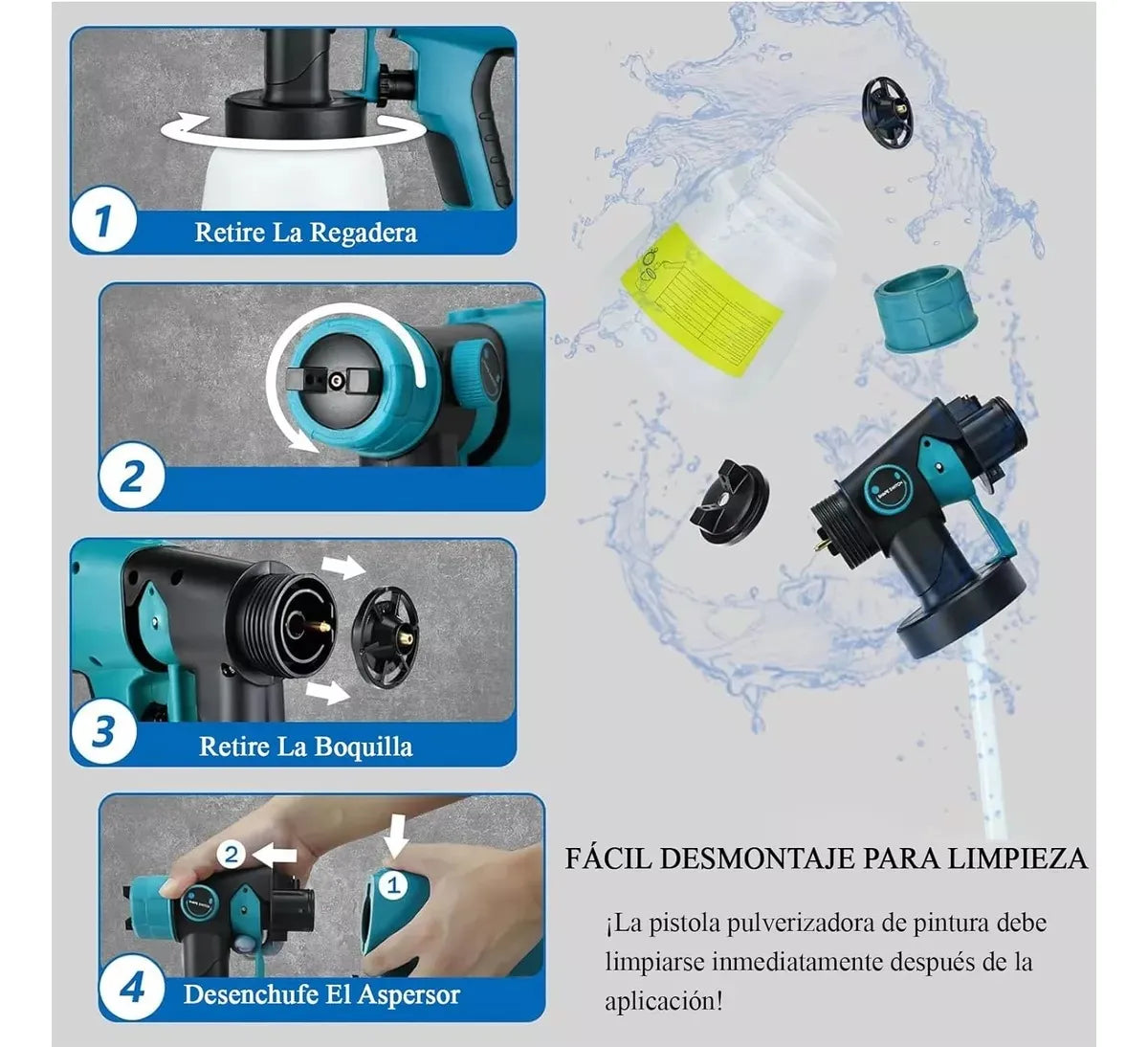 Pulverizador Pintura Inalámbrico Batería