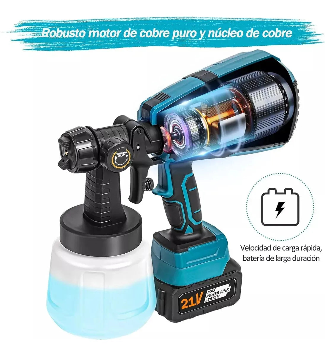Pulverizador Pintura Inalámbrico Batería