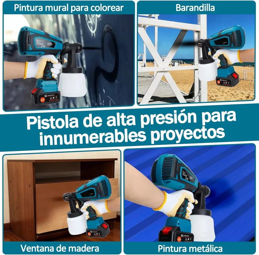 Pulverizador Pintura Inalámbrico Batería