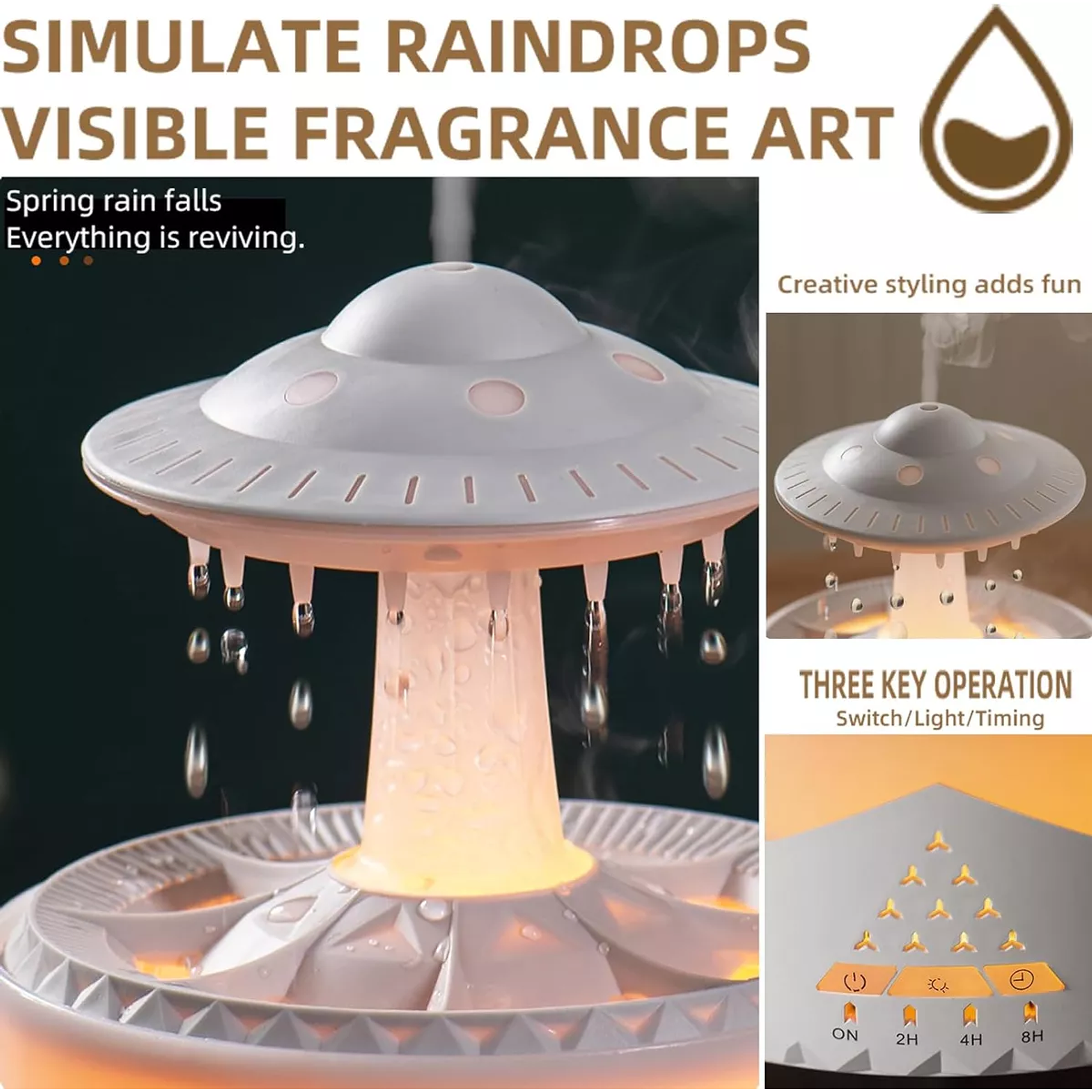 Humidificador Aromaterapia Lluvia