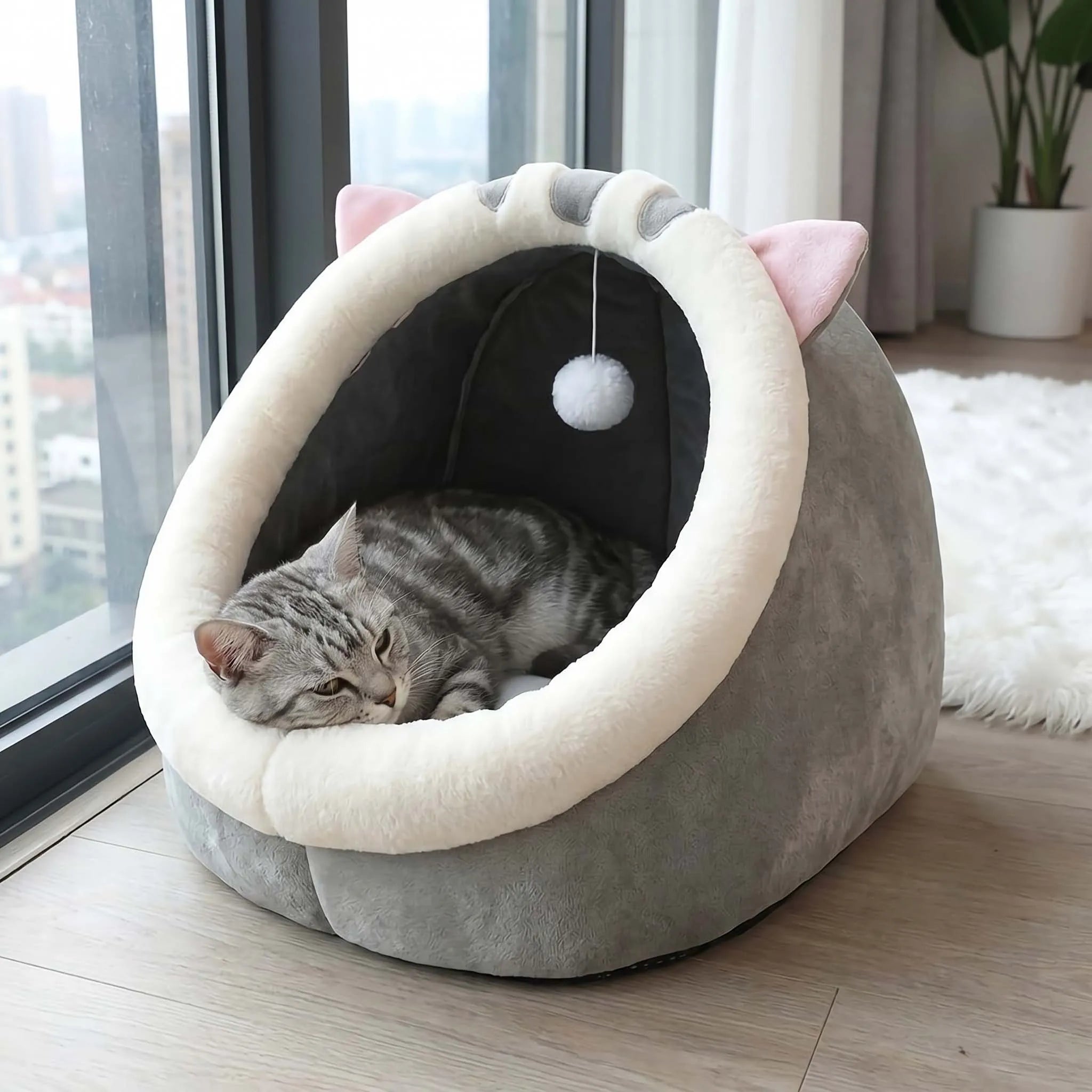 🐱💤 CloudNest Cozy™ – Cama Cueva Súper Suave para Mascotas