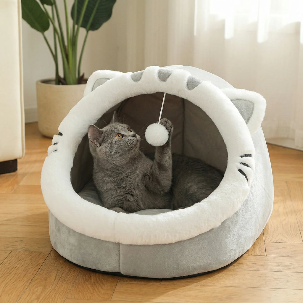 🐱💤 CloudNest Cozy™ – Cama Cueva Súper Suave para Mascotas