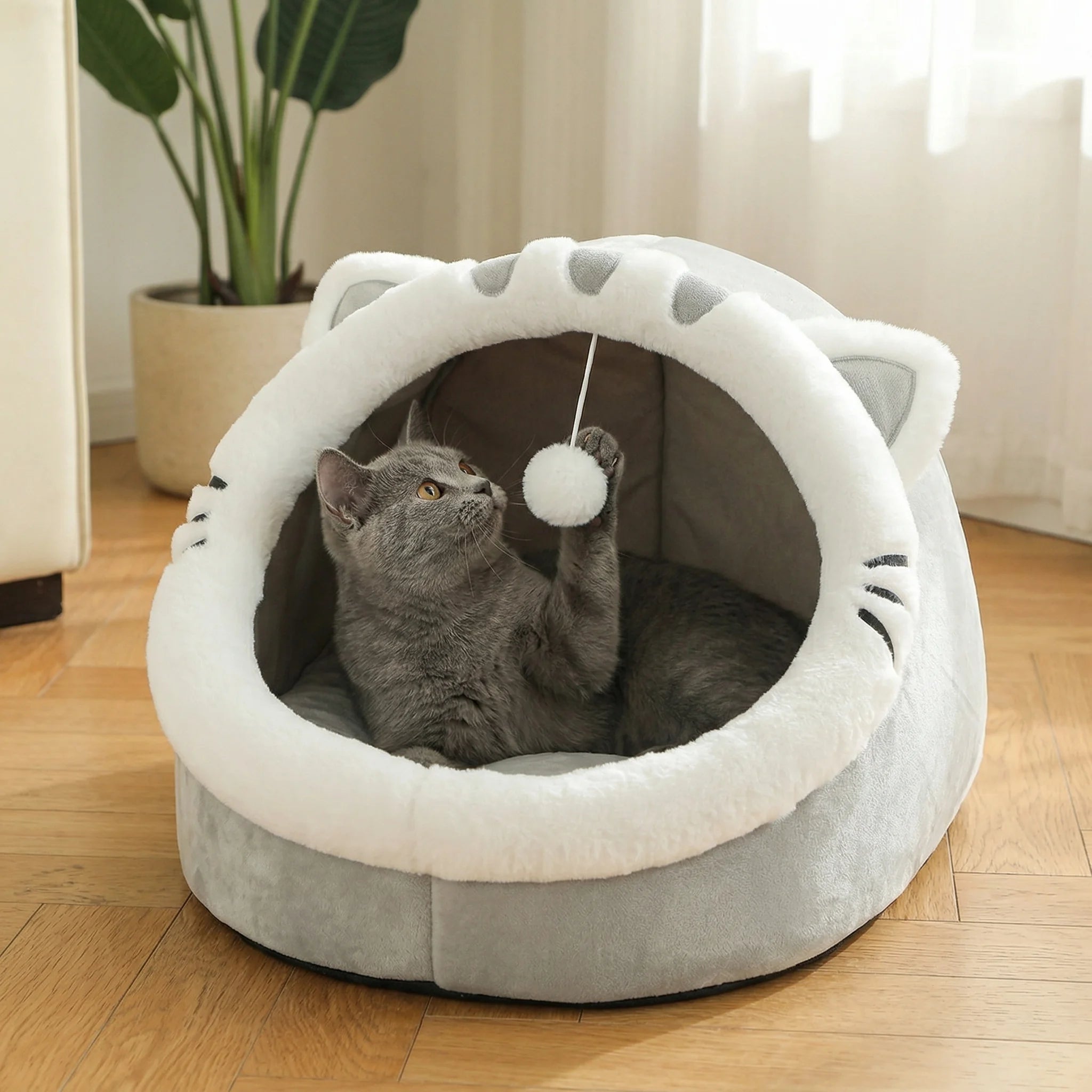 🐱💤 CloudNest Cozy™ – Cama Cueva Súper Suave para Mascotas
