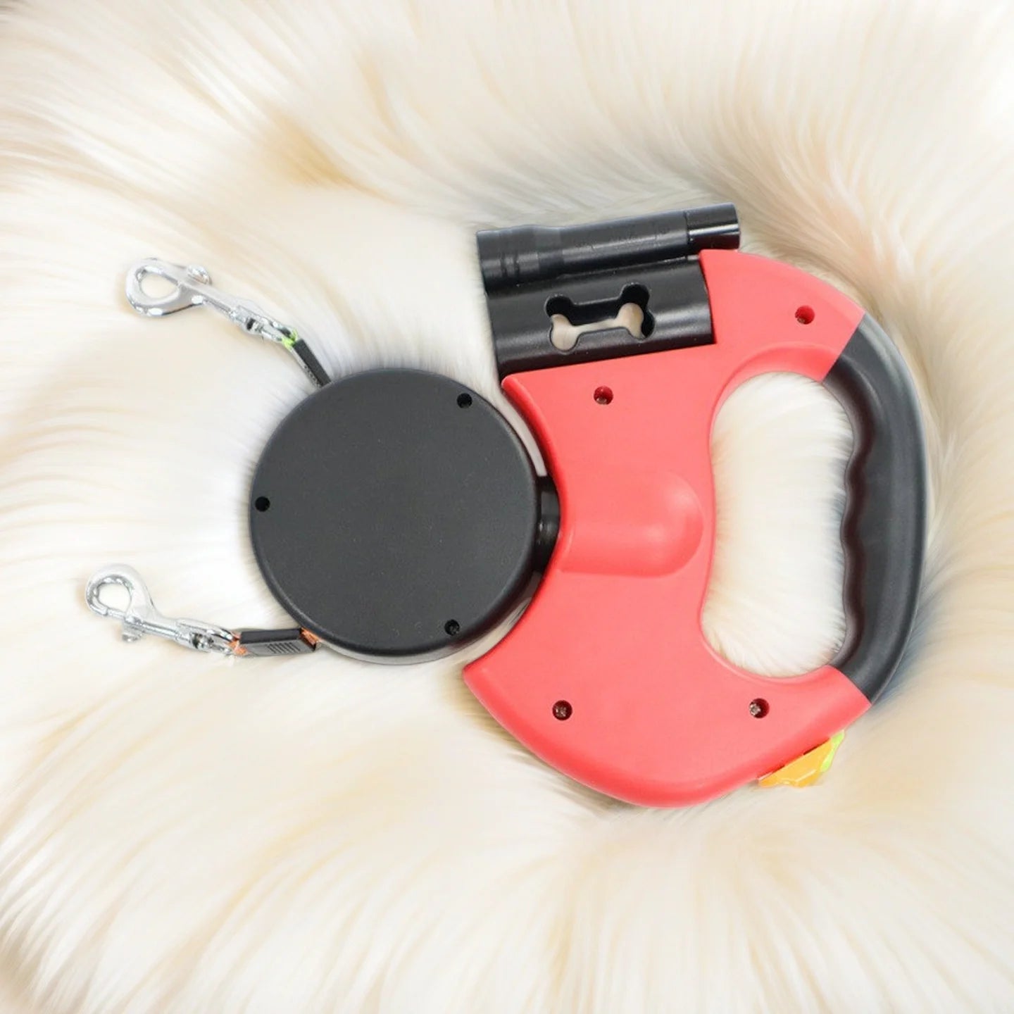 DualGlow 360™ – Correa Retráctil Doble con Luz LED para Perros 🐶✨