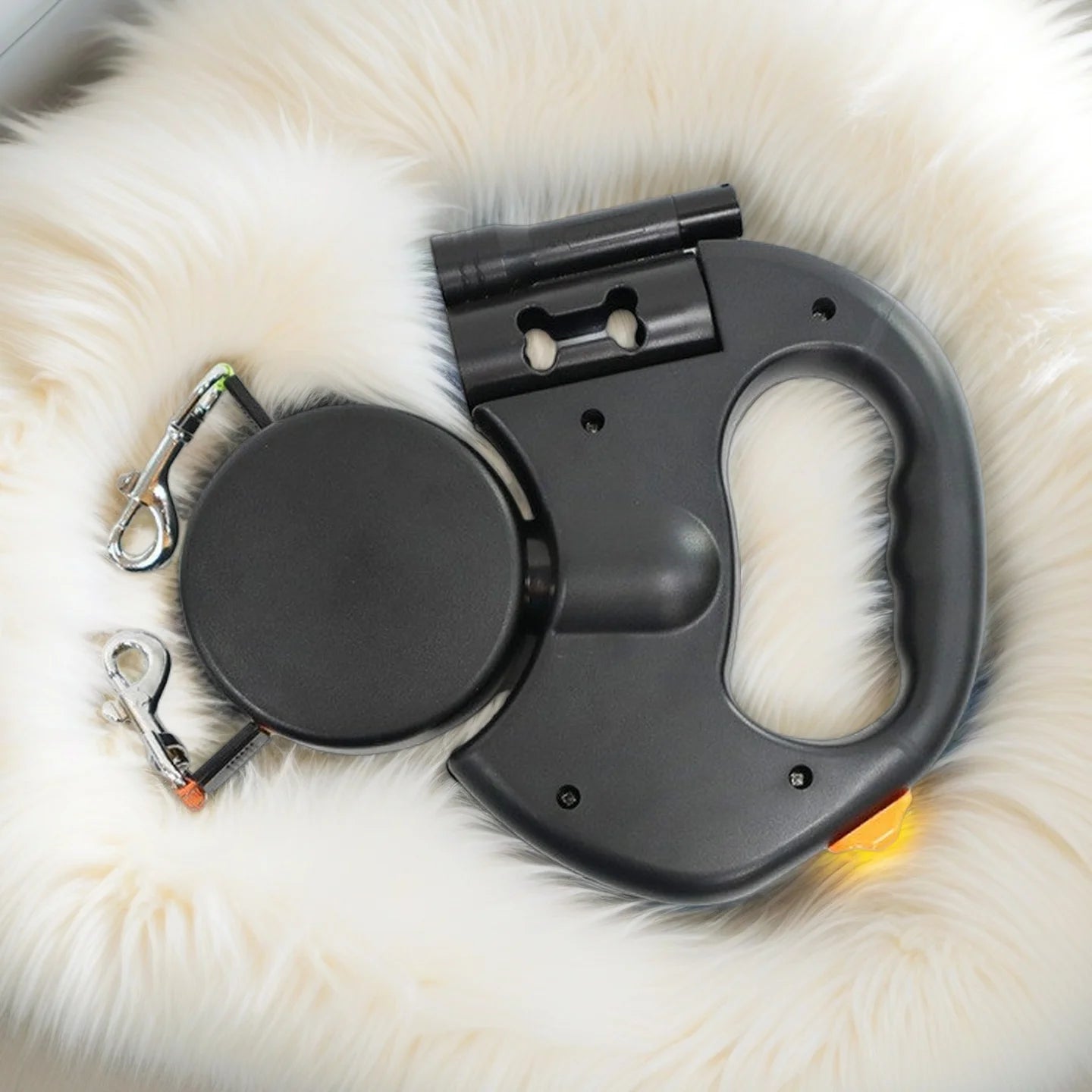 DualGlow 360™ – Correa Retráctil Doble con Luz LED para Perros 🐶✨