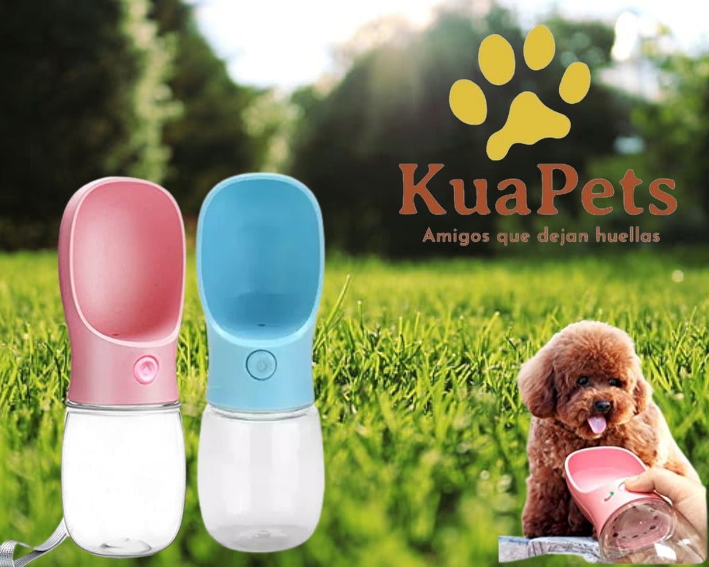 BEBEDERO PORTATIL PARA MASCOTA CON BOTON